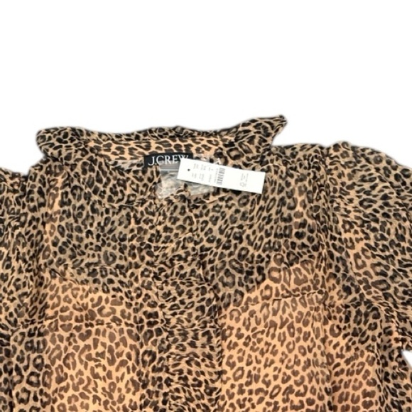 NWT JCrew Leopard Print Blouse Shirt Size 2 - Picture 5 of 5